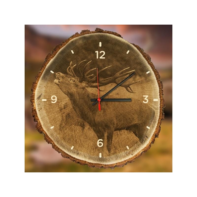 Lovecké nástěnné hodiny - jelen v říji