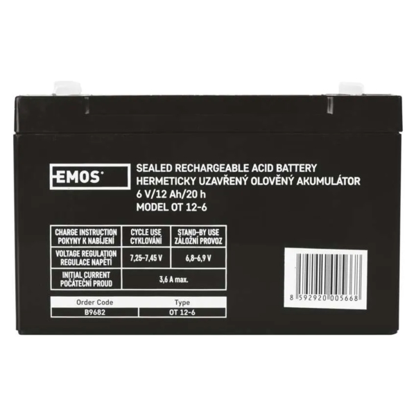 Baterie k podavačům a fotopasti EMOS AGM 6V 1