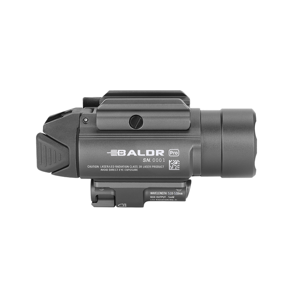 Světlo na zbraň Olight Baldry Pro 1350 lm - zelený laser gunmetal grey limitovaná edice 9