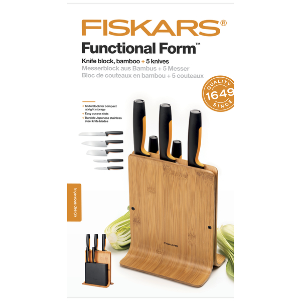 Bambusový blok s pěti noži FISKARS Functional Form 13