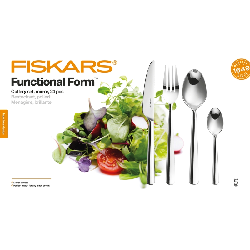 Lesklý příbor FISKARS Functional Form, 24ks