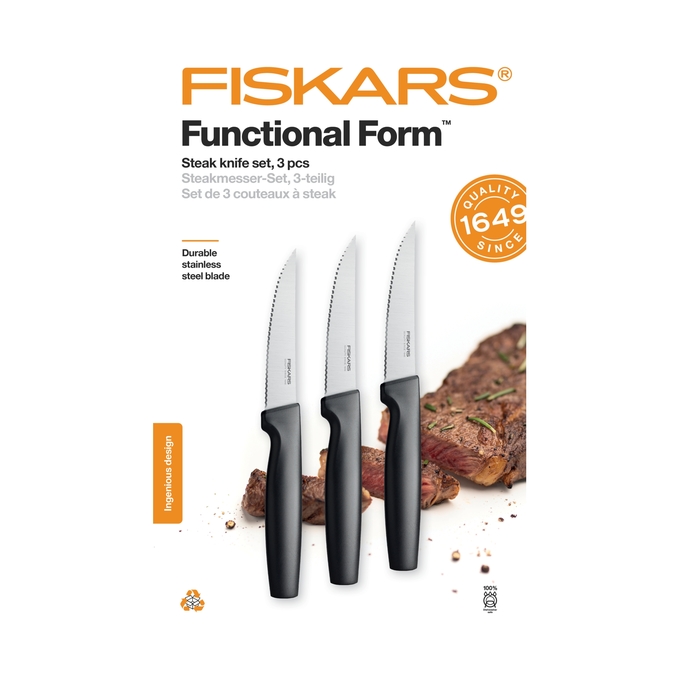 Sada steakových nožů FISKARS Functional Form, 3ks 1
