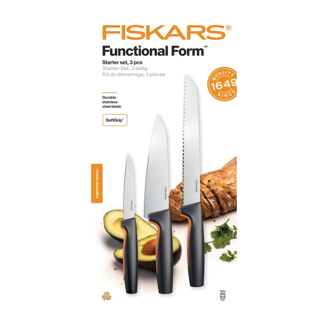 Startovací sada nožů FISKARS Functional Form, 3ks 1