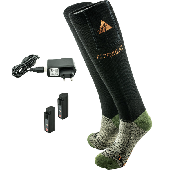 Vyhřívané ponožky Alpenheat FIRE-SOCKS zeleno-černé