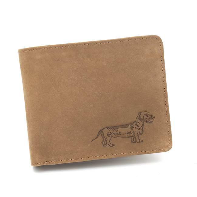 Kožená peněženka TETRAO hrubosrstý jezevčík ležatá