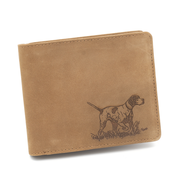 Kožená peněženka TETRAO lovecký pes ležatá