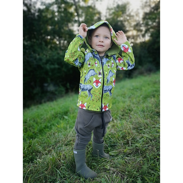 Dětská bunda TETRAO s potiskem zelený les 2