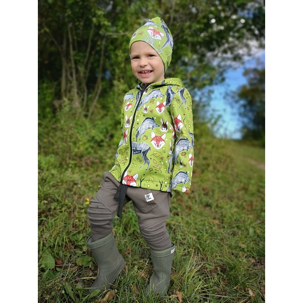 Dětská bunda TETRAO s potiskem zelený les 3