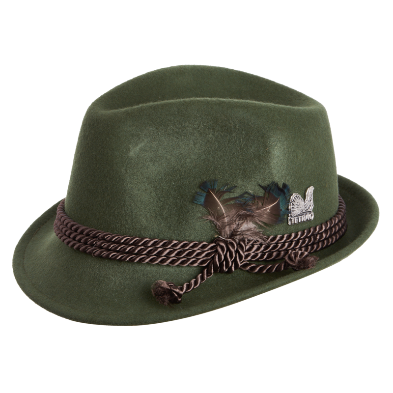 Dětský myslivecký klobouk TETRAO - tři hnědé šňůrky zelený