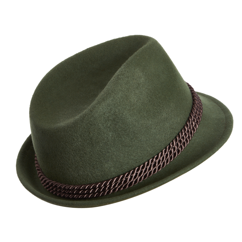Dětský myslivecký klobouk TETRAO - tři hnědé šňůrky zelený 1