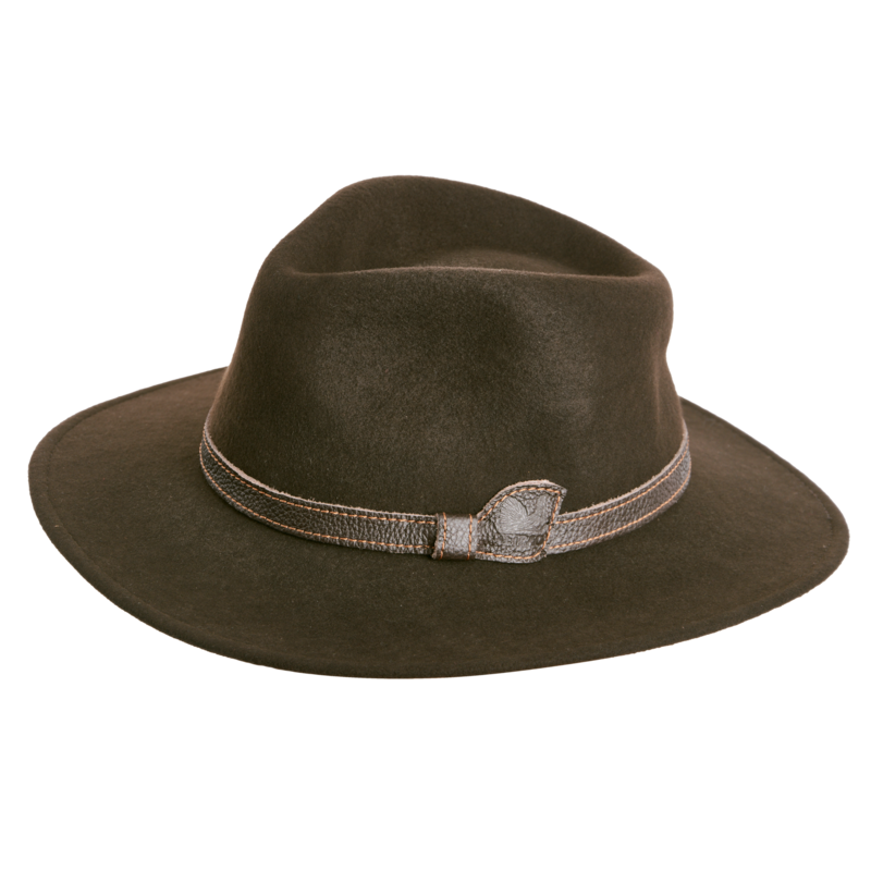 Lovecký klobouk TETRAO - s koženým řemínkem hnědý