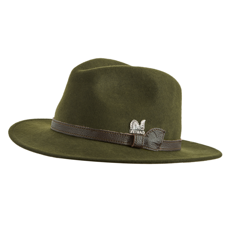 Lovecký klobouk TETRAO - s koženým řemínkem zelený