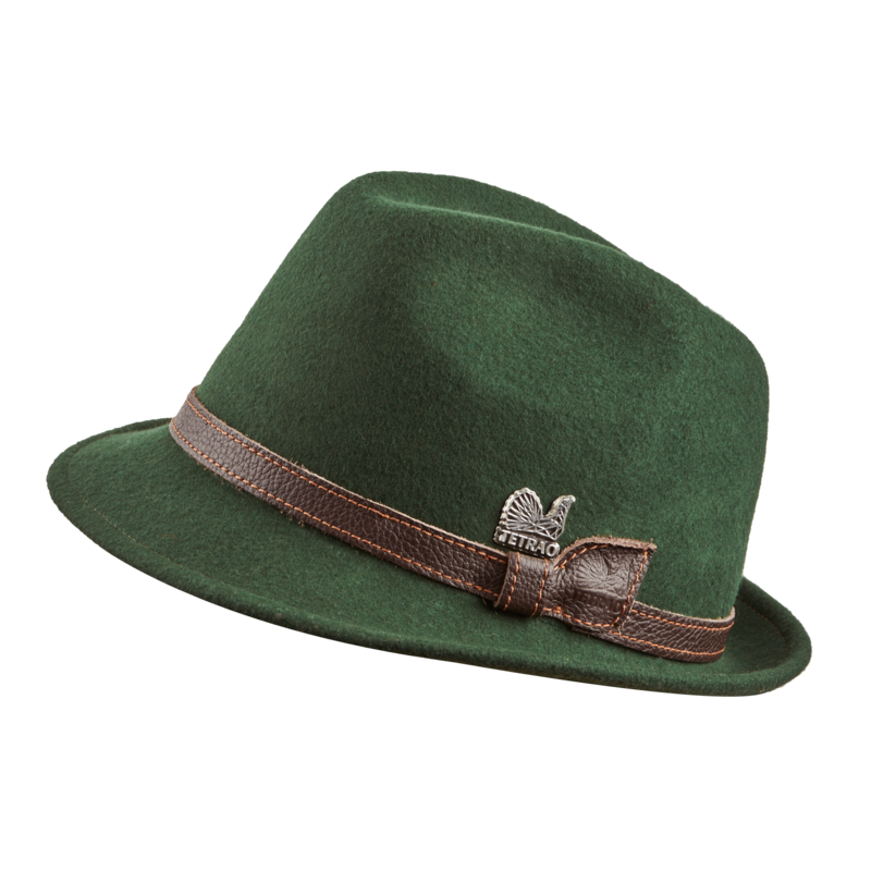 Lovecký klobouk TETRAO - s koženým páskem zelený