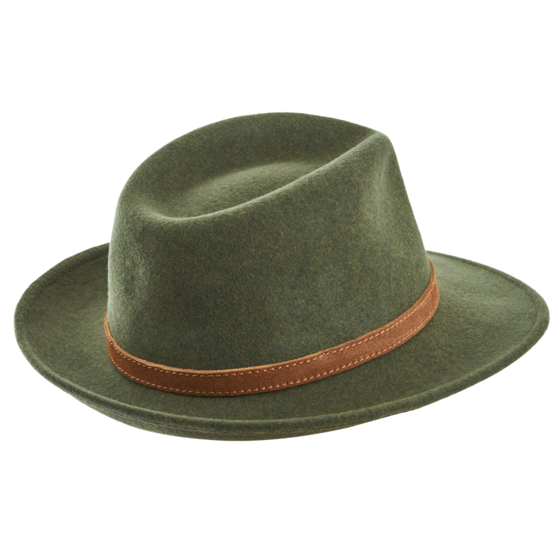 Lovecký klobouk TETRAO - s řemínkem ze světlé kůže zelený 1