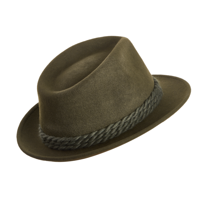 Lovecký klobouk TETRAO - tři zelené šňůrky s pírkem zelený 1