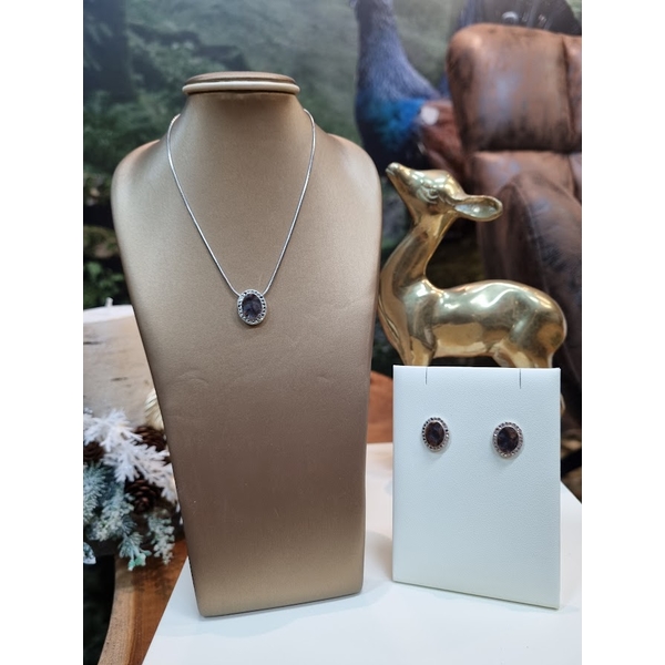 Set loveckých šperků z paroží TETRAO - náhrdelník + náušnice oválek 1