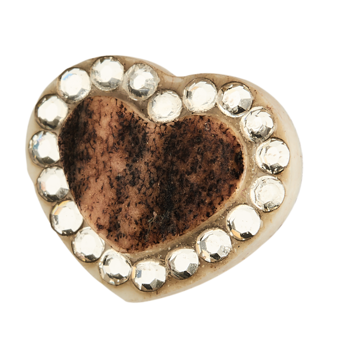 Set loveckých šperků z paroží TETRAO - náhrdelník + náušnice srdíčko