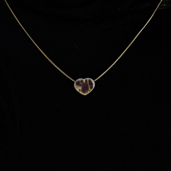 Set mysliveckých šperků z paroží TETRAO - náhrdelník + náušnice srdíčko nature 5