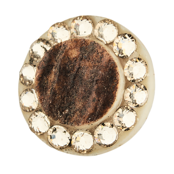 Set loveckých šperků z paroží TETRAO ve zlaté barvě - náhrdelník + náušnice kroužek