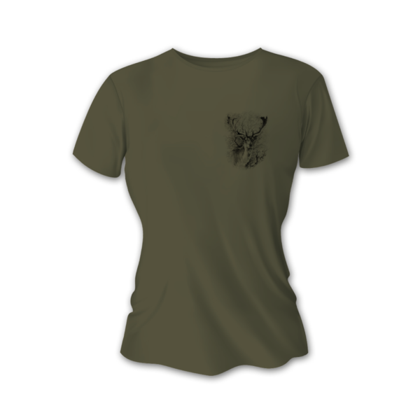 Dámské lovecké tričko TETRAO daněk malý - zelené