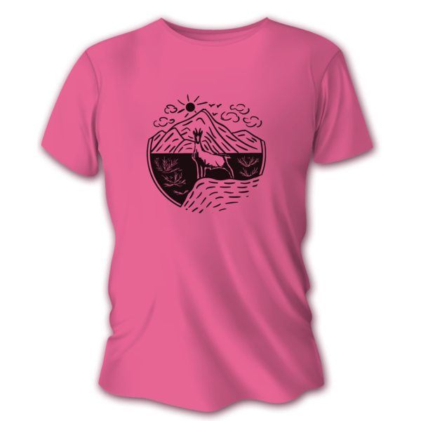 Dámské lovecké tričko TETRAO kamzík - růžové