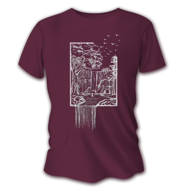 Dámské lovecké tričko TETRAO vodopád - vínově červené