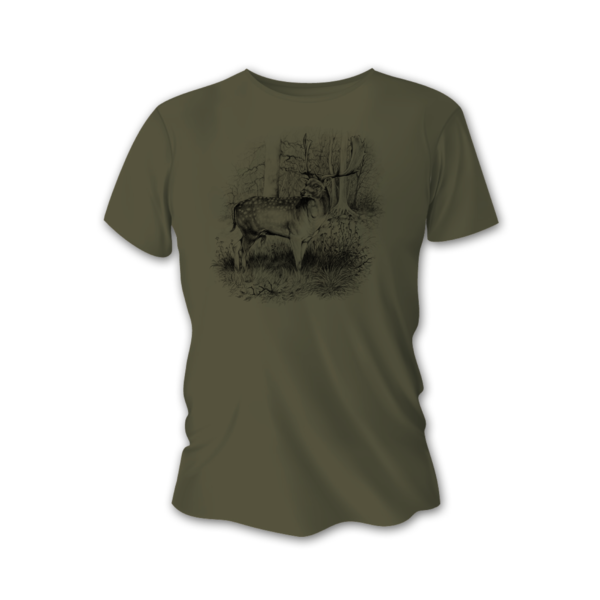 Pánské lovecké tričko TETRAO daněk velký - zelené
