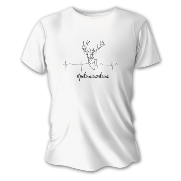 Pánské lovecké tričko TETRAO jelen tep - bílé