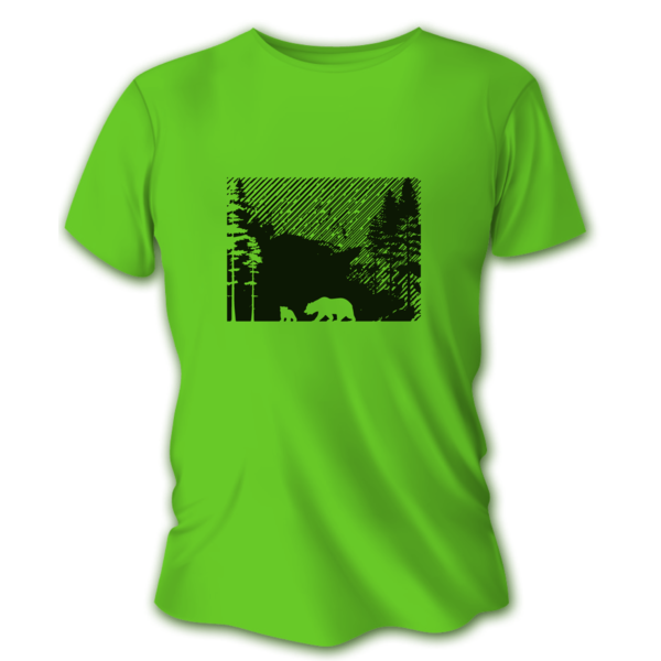 Pánské lovecké tričko TETRAO medvědi - světle zelené