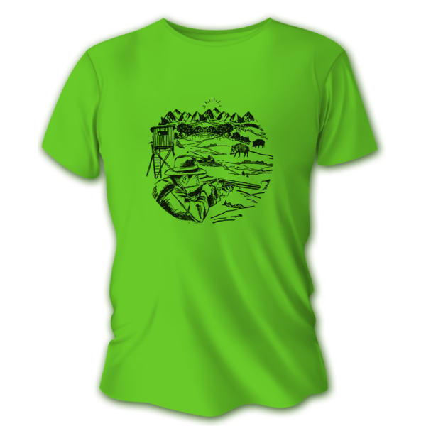 Pánské lovecké tričko TETRAO posed - světle zelené