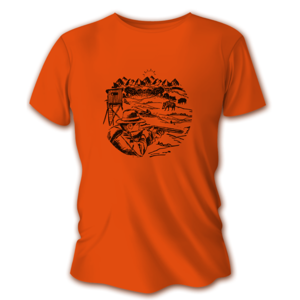 Pánské lovecké tričko TETRAO posed - oranžové