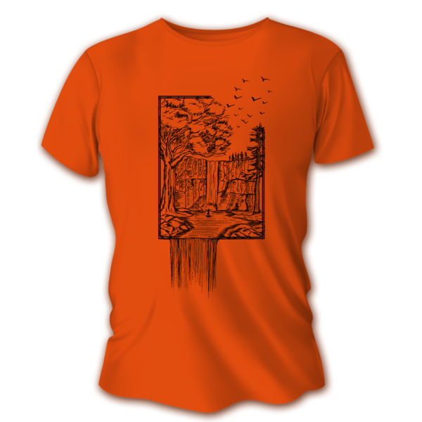 Pánské lovecké tričko TETRAO vodopád - oranžové