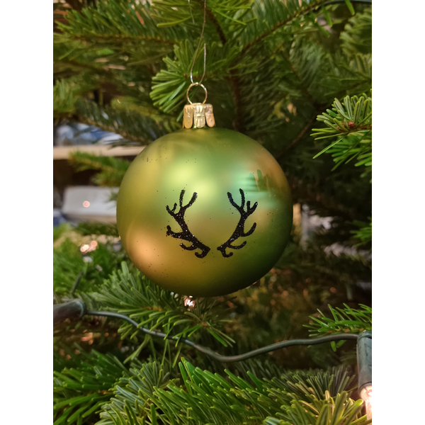Vánoční koule TETRAO bledě zelené - parohy 6 ks
