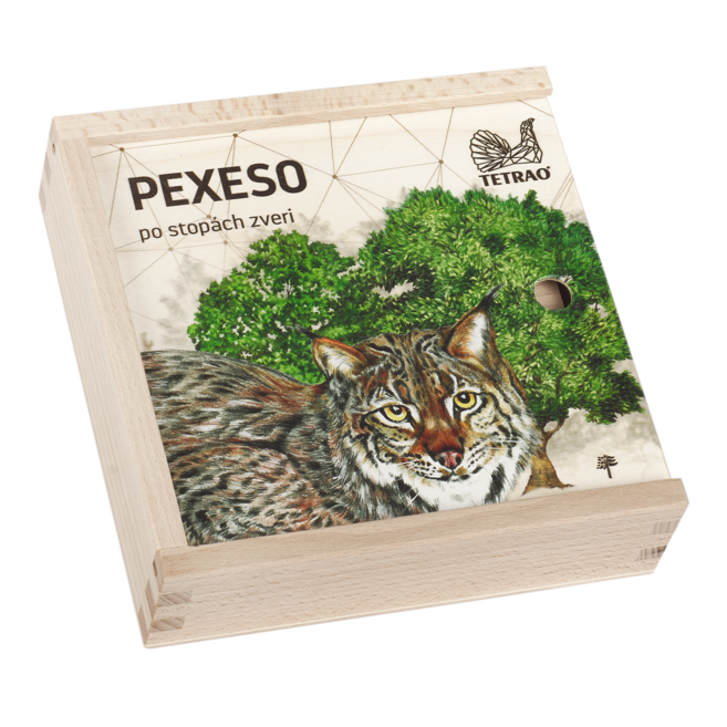 Dřevěné vzdělávací pexeso TETRAO - po stopách zvěře