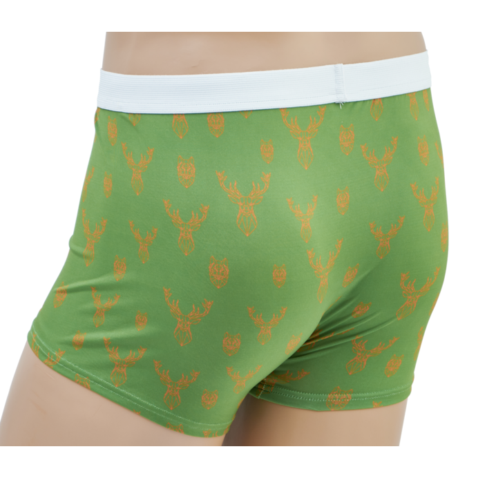 Pánské boxerky TETRAO s mysliveckým motivem - zelené s jeleny 1
