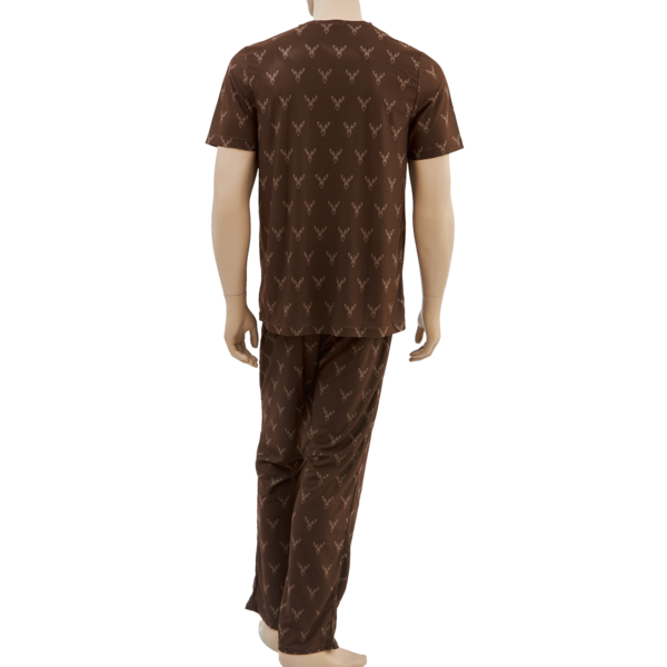 Pánské lovecké pyžamo TETRAO s motivem jelen tmavohnědé 1