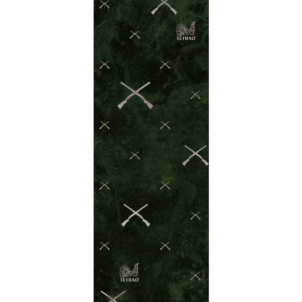 Šátek Tetrao bílé brokovnice na tmavě zeleném podkladu 2