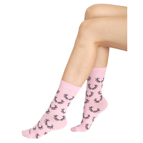 Veselé ponožky TETRAO růžové s parohy