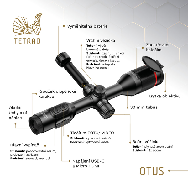 Termovizní zaměřovač TETRAO OTUS 425x 50 Hz – detekce 1700 m 10