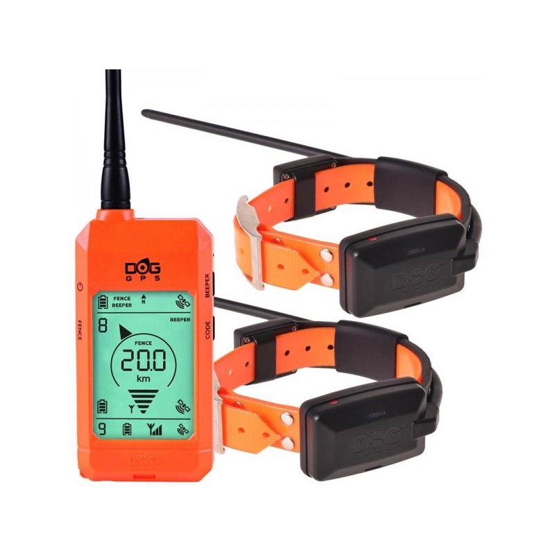 Satelitní GPS lokátor Dogtrace DOG GPS X22 sada pro dva psy - Oranžový