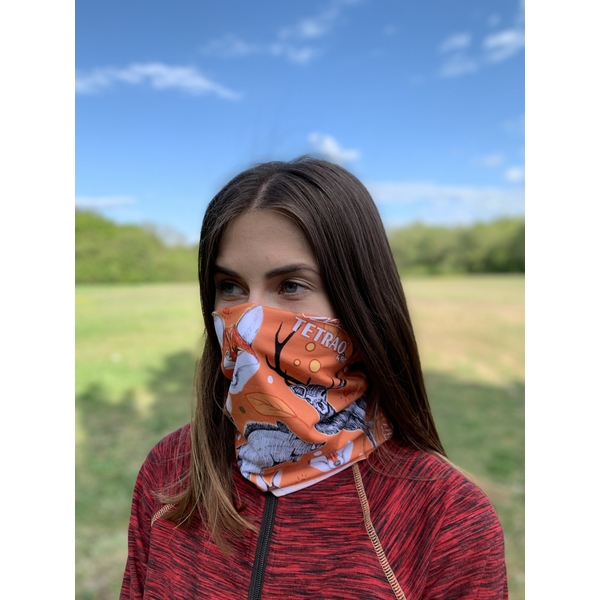 Multifunkční šátek na obličej Bufka TETRAO oranžová liška 1 ks 
