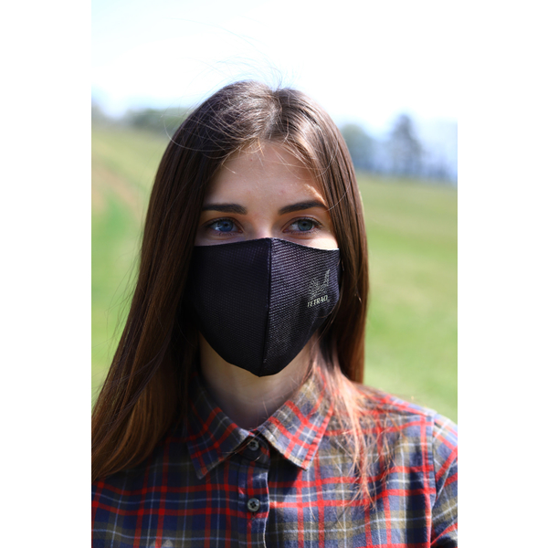 TETRAO bavlněná ochranná maska na obličej - černé 1 ks  1