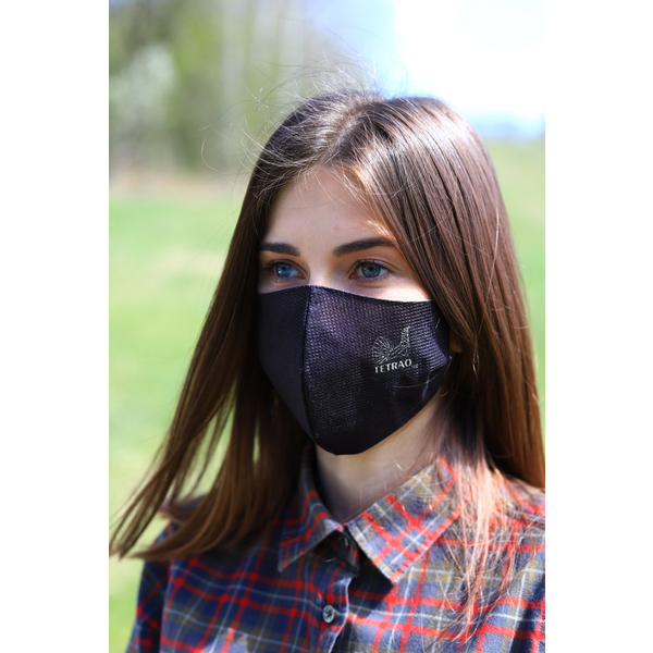 TETRAO bavlněná ochranná maska na obličej - černé 1 ks 