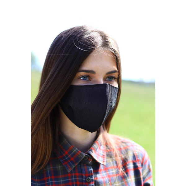 TETRAO bavlněná ochranná maska na obličej - černé 1 ks  2
