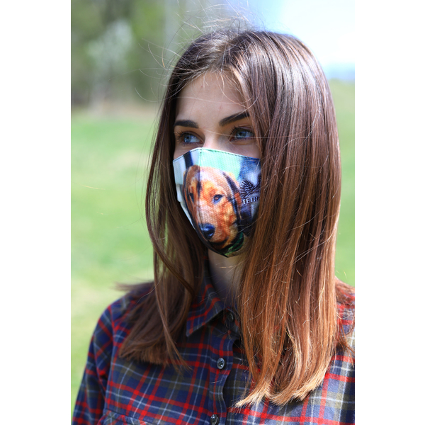 TETRAO bavlněná ochranná maska na obličej - dětské s mysliveckým psem 1 ks 2