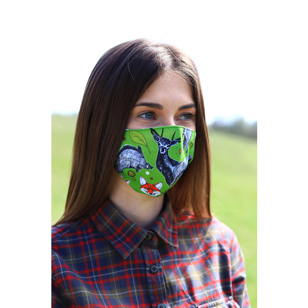 TETRAO bavlněná ochranná maska na obličej - les zelené 1 ks  1