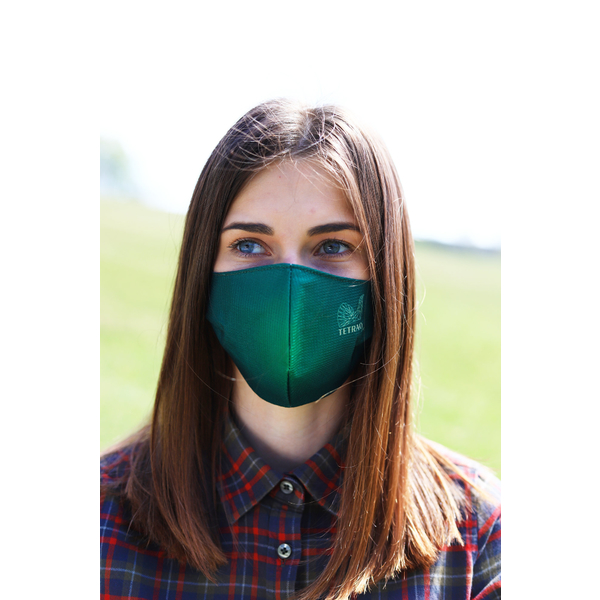 TETRAO bavlněná ochranná maska na obličej - zelené 1 ks  1