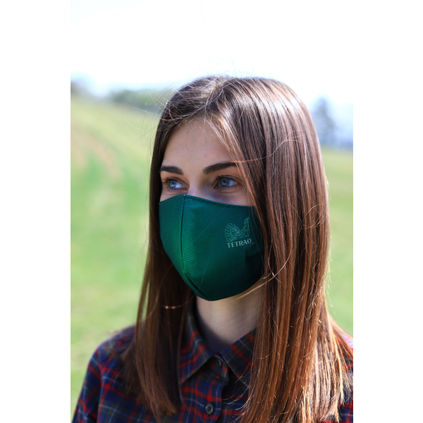 TETRAO bavlněná ochranná maska na obličej - zelené 1 ks 