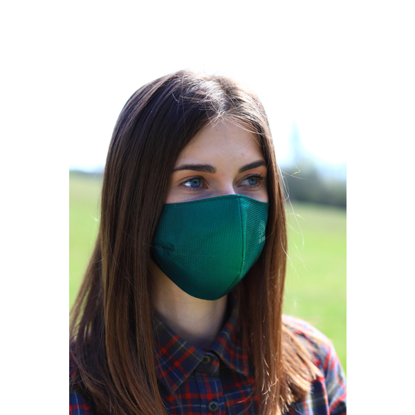TETRAO bavlněná ochranná maska na obličej - zelené 1 ks  2