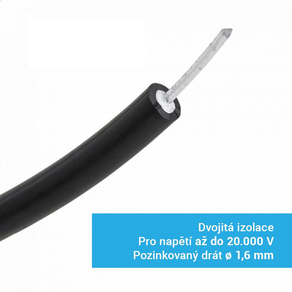 Vysokonapěťový ocelový kabel pro elektrický ohradník Fencee 1,6 mm - 1 m 2